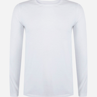 Camiseta juvenil de algodão manga longa off white