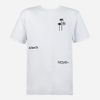 Camiseta juvenil oversized bordado coqueiro off white