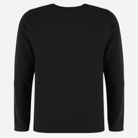 Blusa juvenil manga longa canelada preta