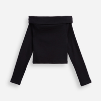 Blusa juvenil manga longa algodão preto
