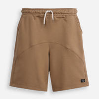Short de moletom juvenil com recorte marrom