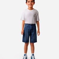 Bermuda jeans juvenil com bolso azul médio azul