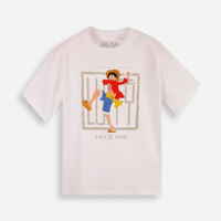 Camiseta juvenil one piece luffy off white