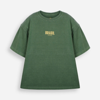 Camiseta juvenil de algodão manga curta brasil verde