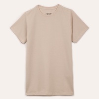 Camiseta de algodão juvenil texturizada manga curta bege