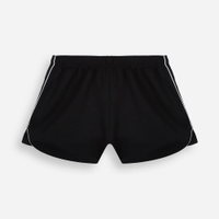 Short esportivo juvenil de moletom com nervuras preto