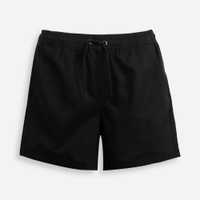 Bermuda reta juvenil de sarja cós elástico preta
