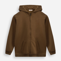 Jaqueta oversized juvenil de moletom com capuz e bolso verde
