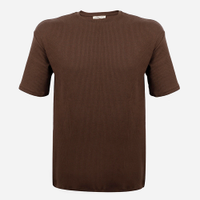 Camiseta juvenil de algodão texturizada marrom