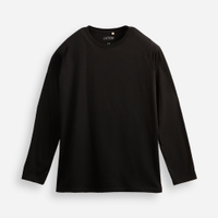 Camiseta juvenil de algodão manga longa preta