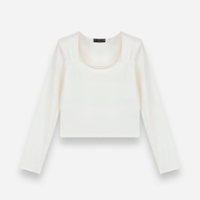 Blusa juvenil manga longa bege