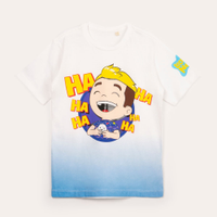Camiseta infantil manga curta luccas neto off white
