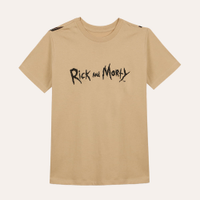 Camiseta de algodão juvenil rick e morty bege