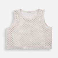 Cropped de tricot juvenil bege