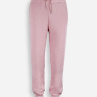 Calça jogger juvenil de moletom básica rosa