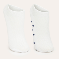 Kit de 2 pares de meias coração cano baixo branco