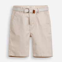 Bermuda infantil de sarja com cinto kaki - bege claro