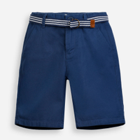 Bermuda infantil de sarja com cinto azul