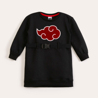 Vestido infantil de moletom naruto preta