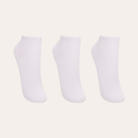 Kit de 3 meias infantis cano médio branco