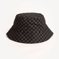 Chapéu bucket hat quadriculado preto