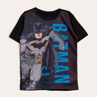 Camiseta infantil manga curta batman preto