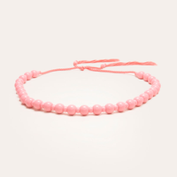 Cinto corda bolas de acrílico rosa