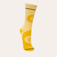 Meia cano alto money amarelo