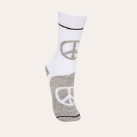 Meia cano alto peace cinza mescla