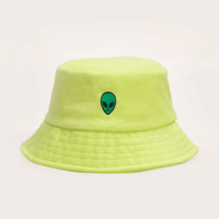 Chapéu bucket atoalhado extraterrestre verde neon