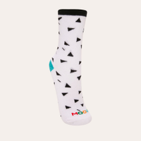 Meia infantil cano alto triângulos mooui branco