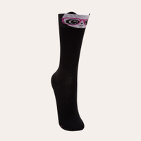 Meia infantil cano alto luluca pandinha preto