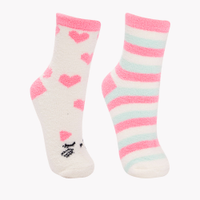 Kit de 2 pares de meias infantis gatinha multicor