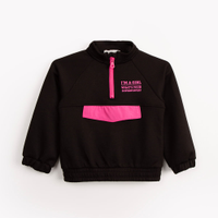 Blusa de moletom infantil gola alta preto
