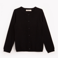 Cardigan de tricô infantil básico preto