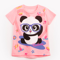 Blusa infantil manga curta luluca pandinha rosa
