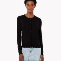 Cardigan de tricot com botões preto