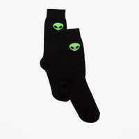 Meia infantil cano alto extraterrestre preto
