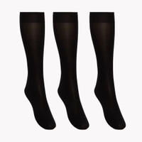 Kit de 3 meias cano longo de poliamida preto