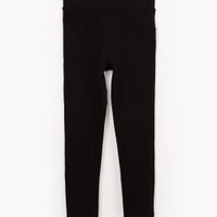 Calça legging infantil de algodão felpado preta