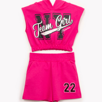 Conjunto de moletom infantil team girl pink
