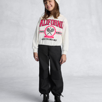 Blusão de moletom infantil com capuz california off white