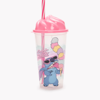Copo com tampa e canudo stitch 500ml colorido