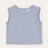 Cropped infantil de algodão azul