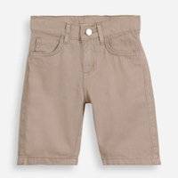 Bermuda jeans infantil slim com bolso bege