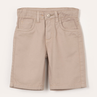 Bermuda jeans infantil slim com bolso kaki