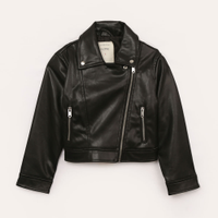 Jaqueta biker infantil de poliuretano preto