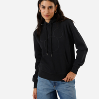 Blusão feminino de moletom com capuz mickey preta