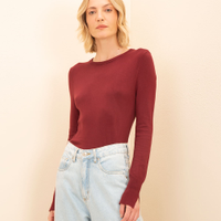 Suéter de tricot mindset vinho