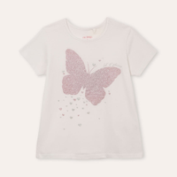 Blusa infantil manga curta borboleta let it shine rosa